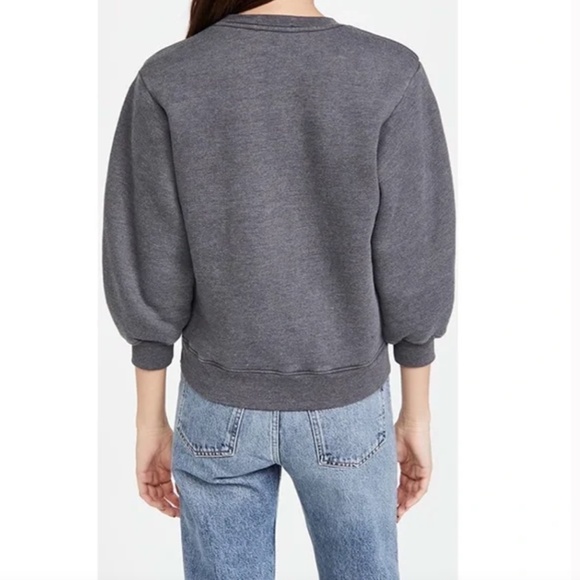 NWT $138 AGOLDE Thora 3/4 Sleeve Sweatshirt in Graphite Heather - size XS or S! - Picture 3 of 7